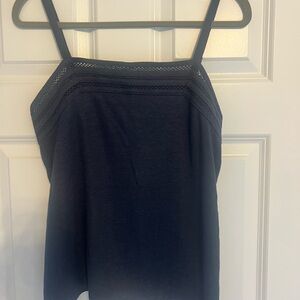 Linen Blend Navy Women's Top